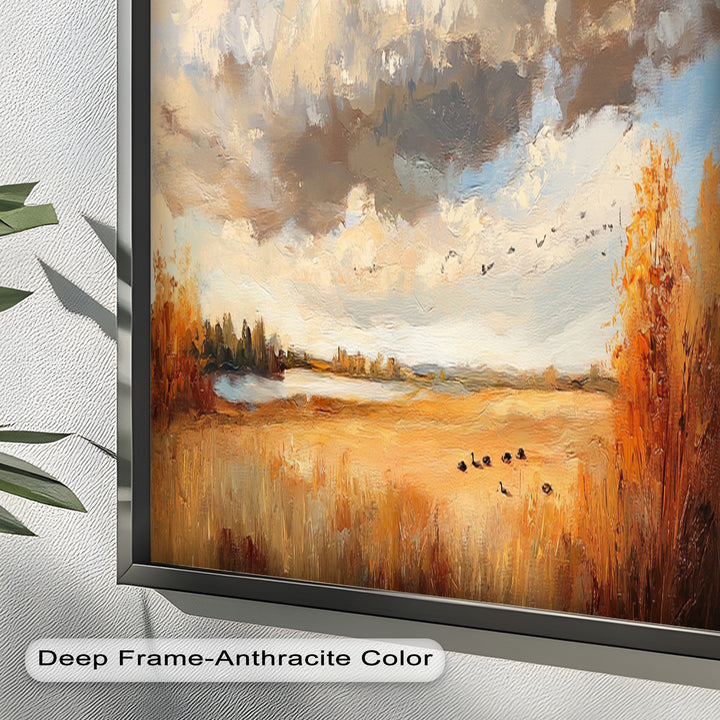 Autumn Meadow Wall Art – Impressionist Landscape Oil Painting