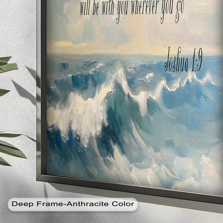 Joshua 1:9 – Strength and Courage Bible Verse Oil Painting