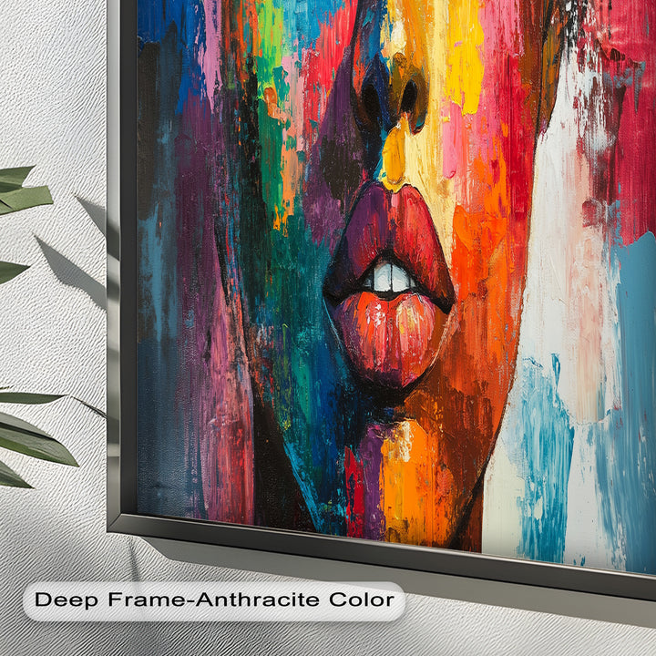 Color Reign – Vibrant Female Portrait Abstract Oil Painting