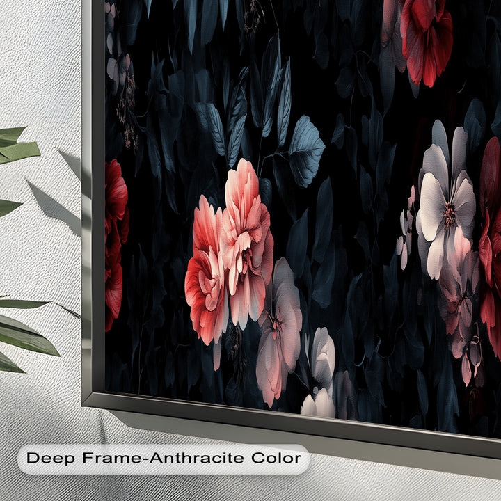 Dark Romantic Floral Wall Art – Floral Oil Painting