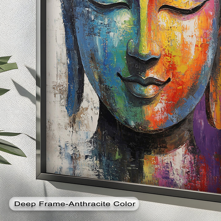 Colorful Buddha Wall Art – Religious Oil Painting