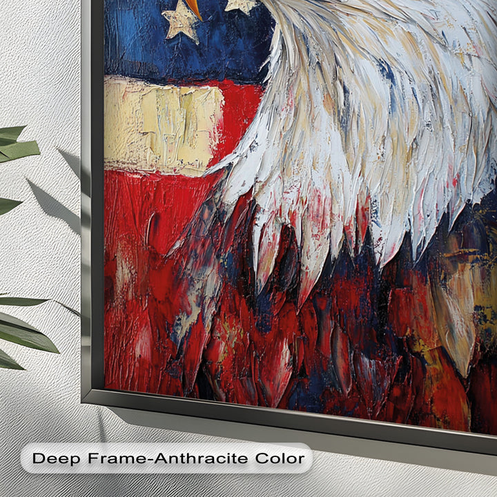 Amerikanischer Weißkopfseeadler Portrait - Patriotisches Ölgemälde