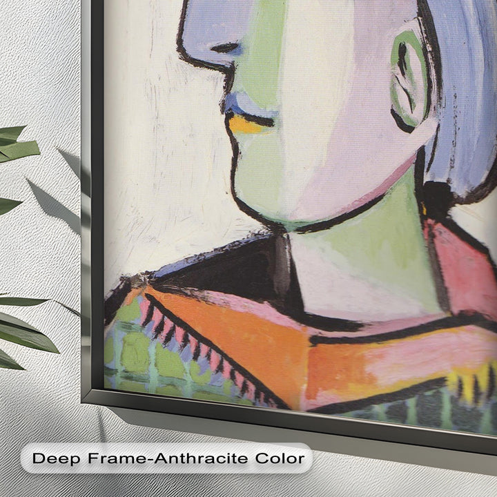 Tranquil Gaze – Picasso-Inspired Side Profile Oil Painting