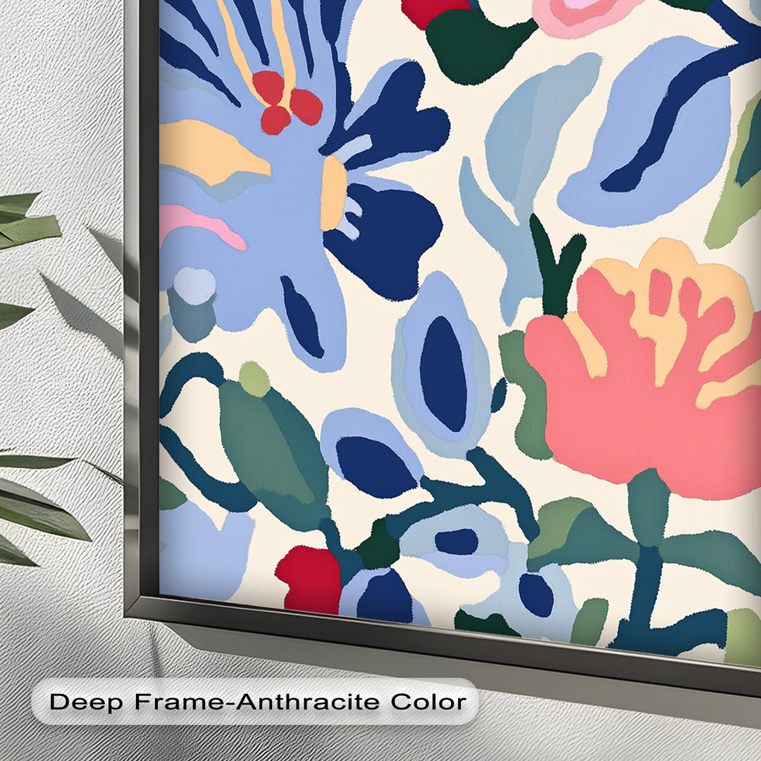 Bold Garden Whimsy – Lebendiges Boho-Blumen-Ölgemälde