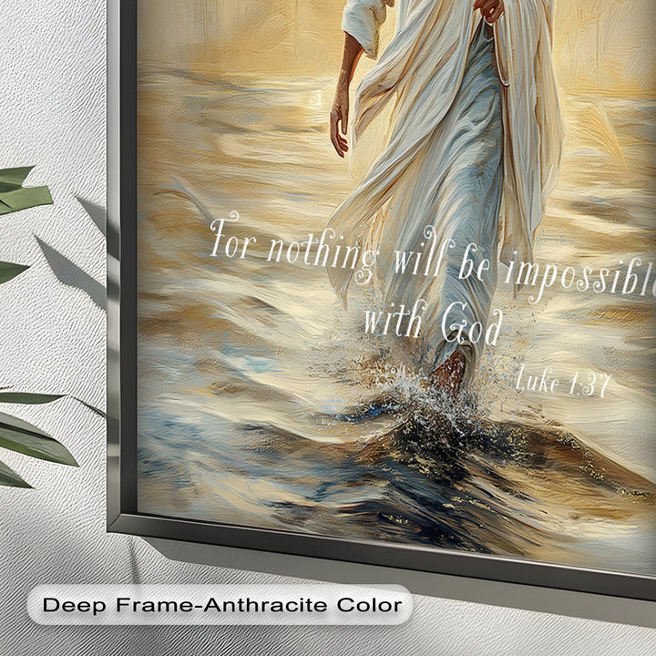 Luke 1:37 – Nothing Is Impossible Bible Verse Oil Painting