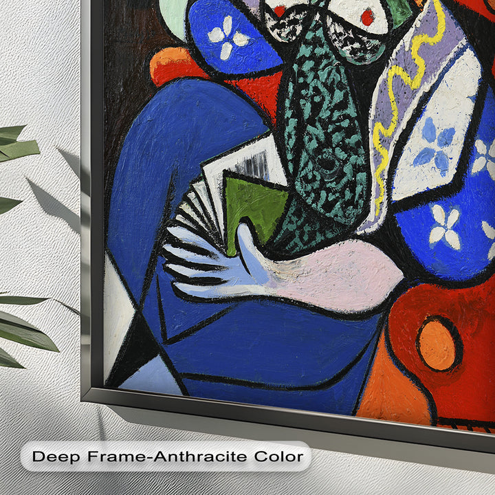 Woman with a Book – Cubist Interior Portrait Picasso Oil Painting
