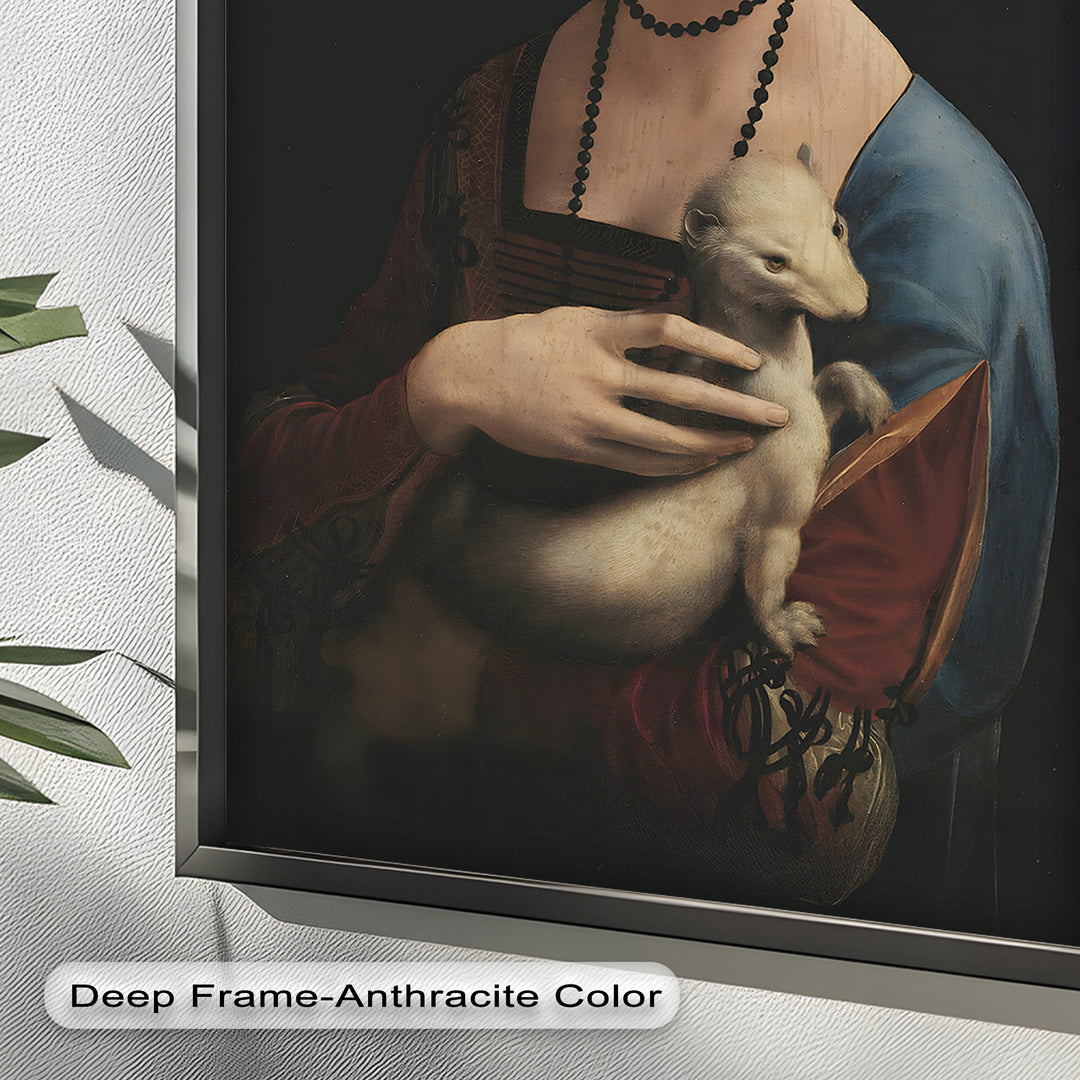 Dame mit Hermelin – Renaissance Portrait Historisches Ölgemälde