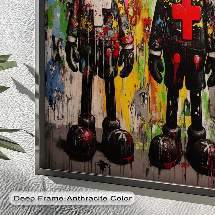 Dual Manifest – Abstraktes Duo KAWS Ölgemälde