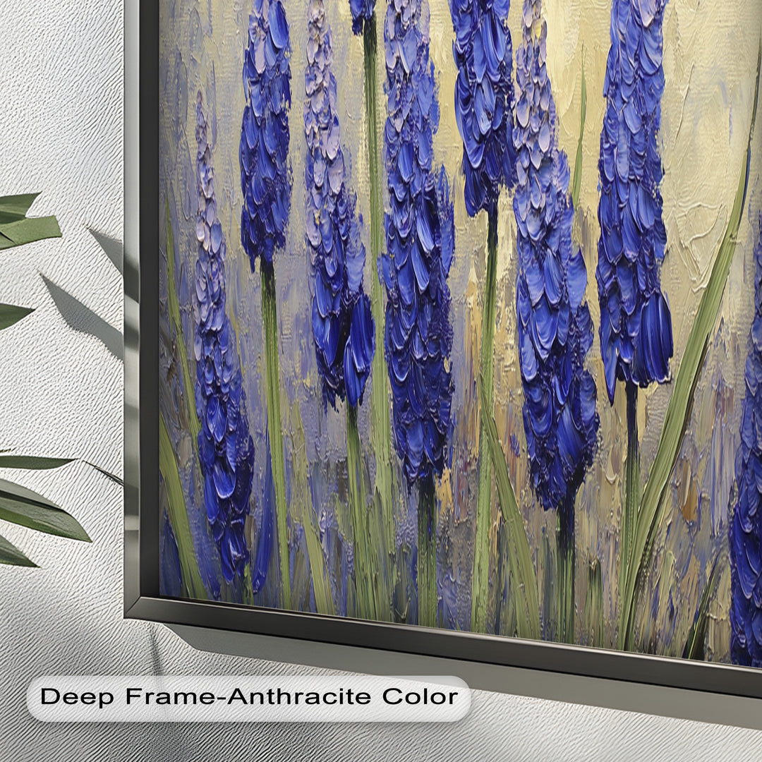 Lavender Spires in Bloom – Purple Blossom Flower Oil Painting