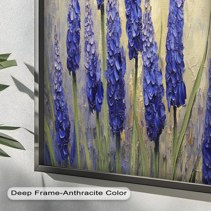 Lavender Spires in Bloom – Purple Blossom Flower Oil Painting