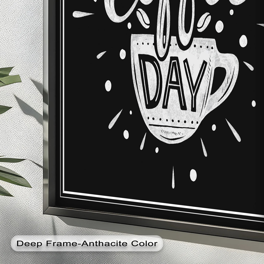 Happy Coffee Day – Fun Typography Oil Painting - MyPhotoStation