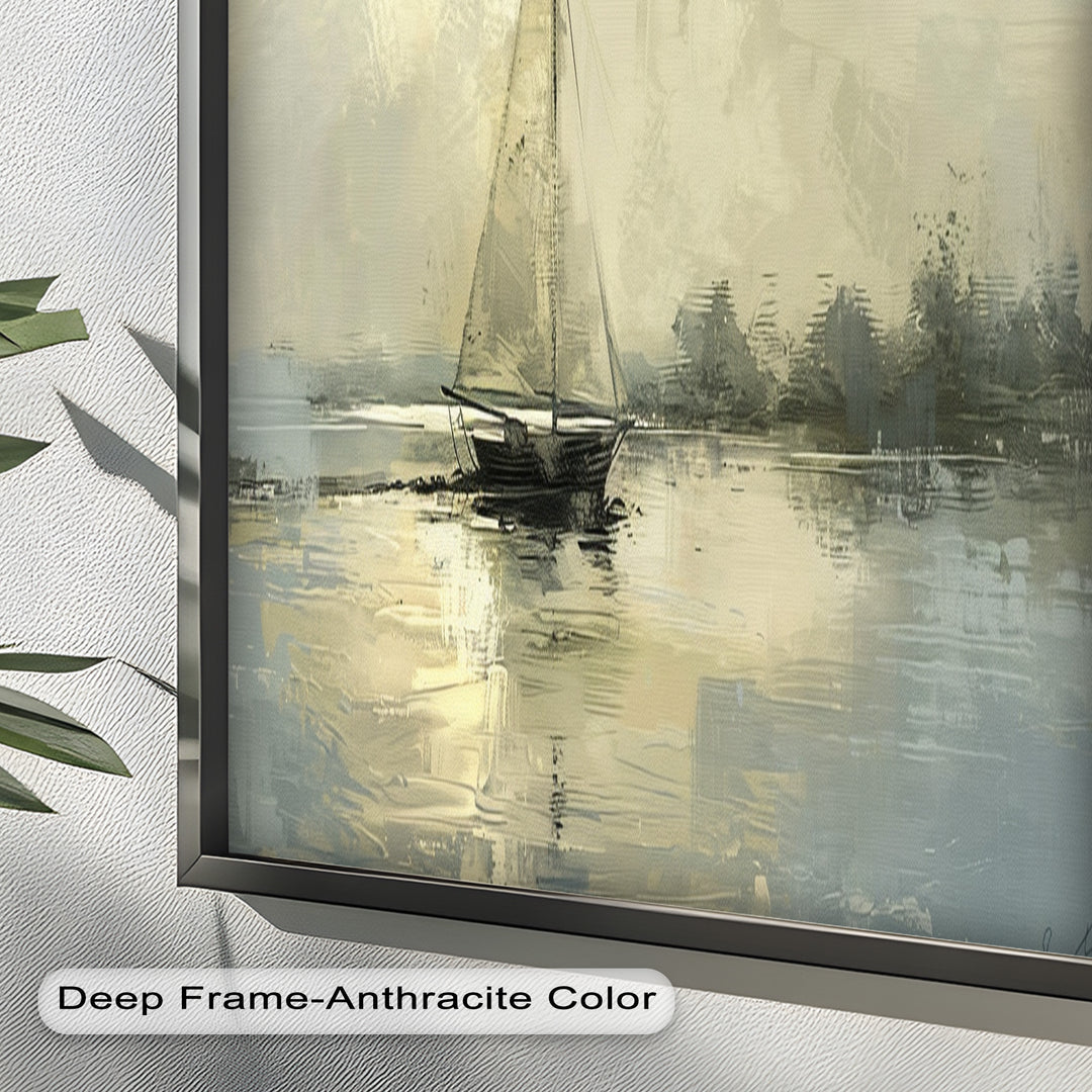 Vintage Sailboat Sailing Ocean – Timeless Nautical Oil Painting
