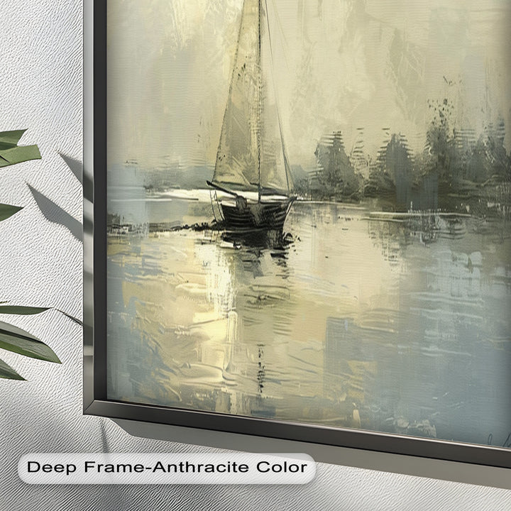 Vintage Sailboat Sailing Ocean – Timeless Nautical Oil Painting