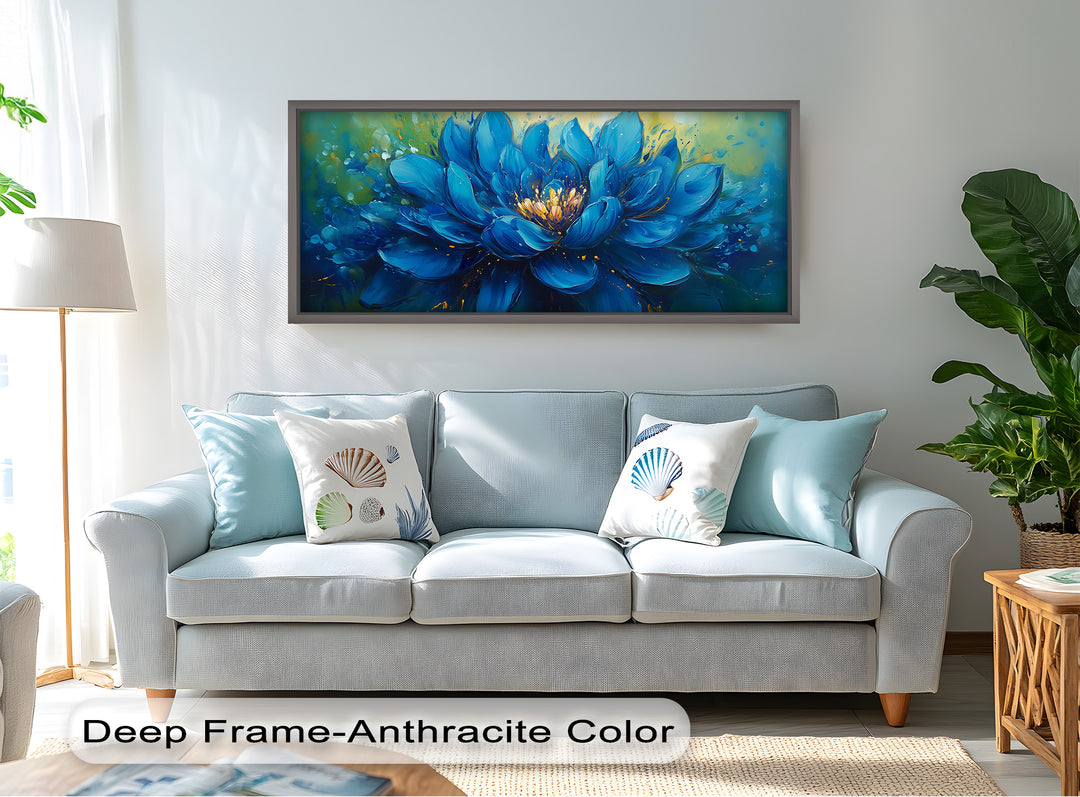 Golden-Centered Lotus in Bloom - Flower Oil Painting