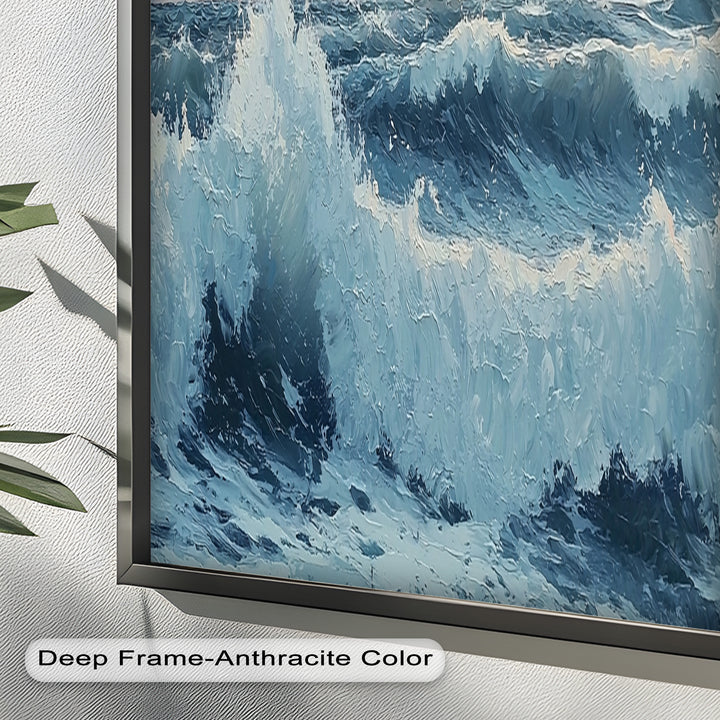Coastal Wave Art - Seagulls Seascape Oil Painting