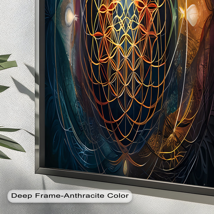 Spiritual Wall Art-Sacred Geometry Flower of Life Oil Painting