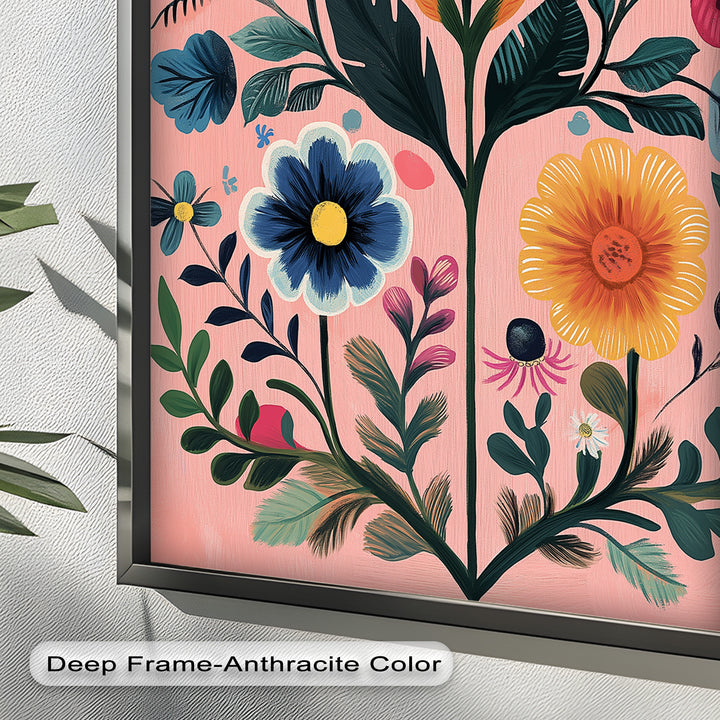Blossom Carnival – Whimsical Boho Flower Oil Painting