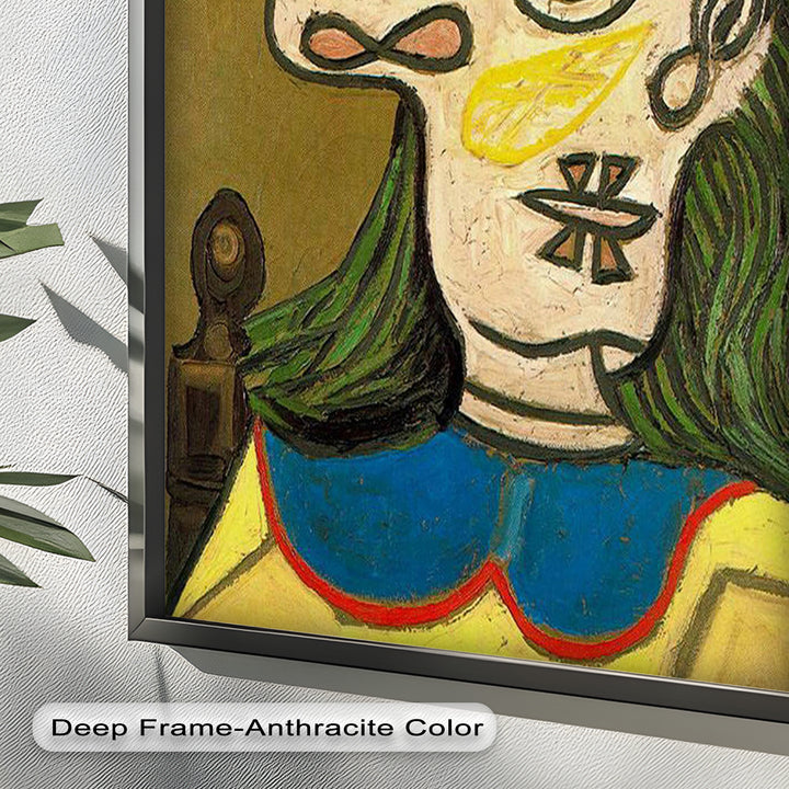 Whimsical Hat – Abstract Female Portrait with Flower Detail Picasso Oil Painting