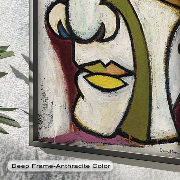 Bold Gaze – Geometric Abstract Portrait Picasso Oil Painting