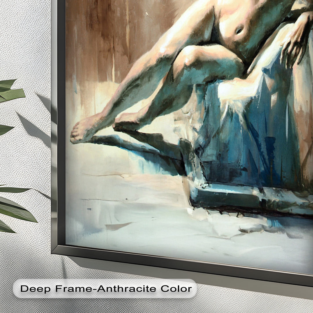 Echoes of Light – Modern Reclining Nude Oil Painting