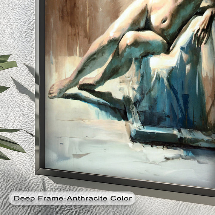 Echoes of Light – Modern Reclining Nude Oil Painting