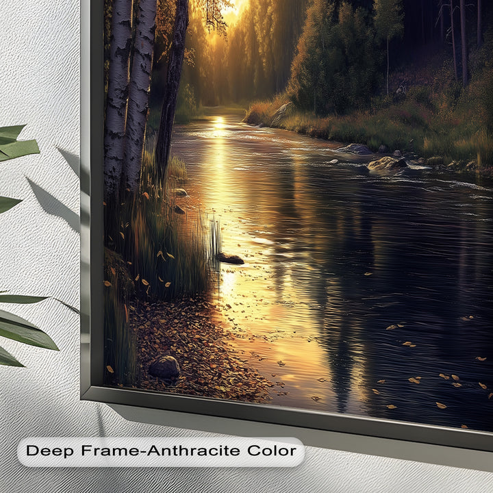 Sonnenuntergang Fluss Wandkunst - Landschaft Ölgemälde