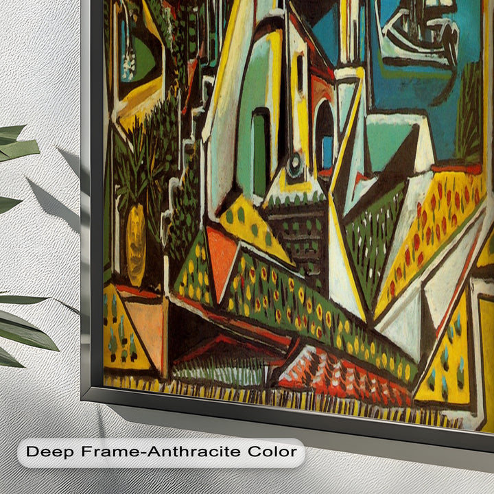 Mediterranes Dorf von Pablo Picasso – Küsten-Ölgemälde