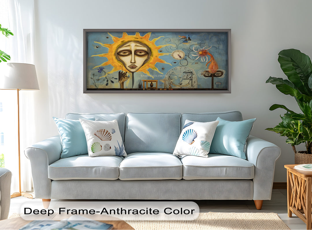 Solar Mindscape – Surreales Sonnengesicht-Ölgemälde von Picasso