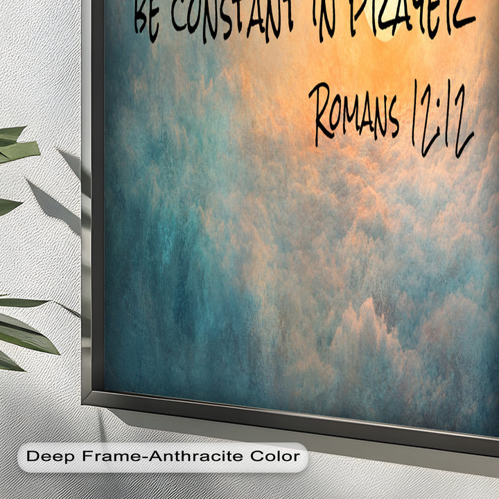 Romans 12:12 – Hope, Patience, and Prayer Bible Verse Oil Painting