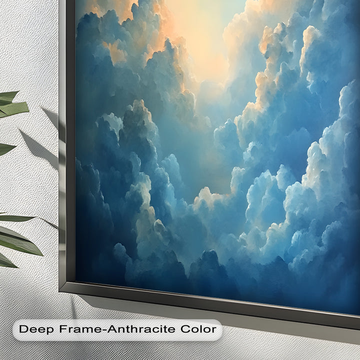 Majestätische Wolkenlandschaft mit ätherischem Glanz – Ölgemälde „Ruhiger Himmel“