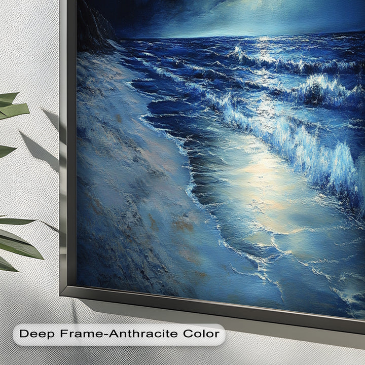Ocean Wall Art - Stormy Night Seascape Oil Painting