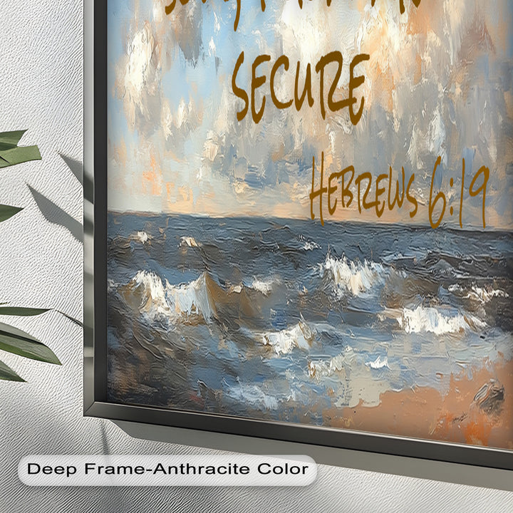 Hebrews 6:19 Bible Verse Oil Painting – Anchor of Hope Wall Art