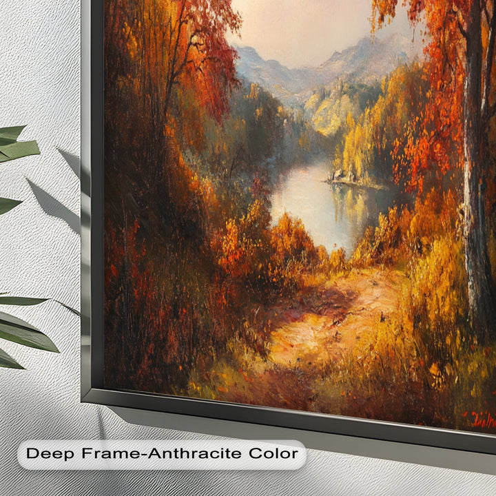 Golden Horizon – Ölgemälde mit herbstlichem Flussblick