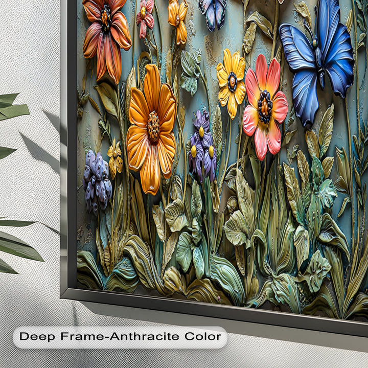 Vibrant Butterfly Flower – Textured Floral Oil Painting