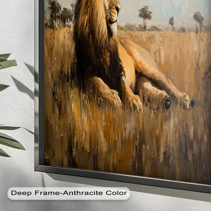 Majestic Serengeti King – Regal Lion Oil Painting