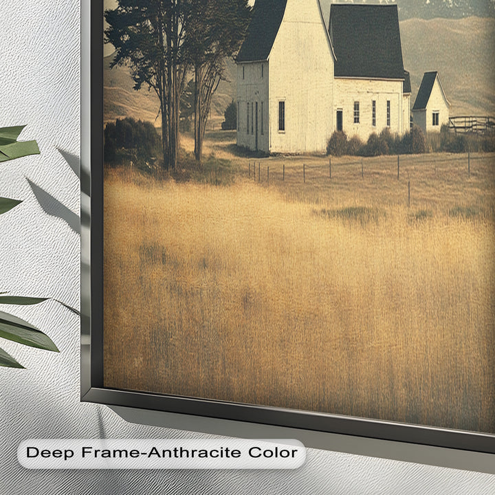 Golden Prairie Barn – Ölgemälde einer Bauernhauslandschaft