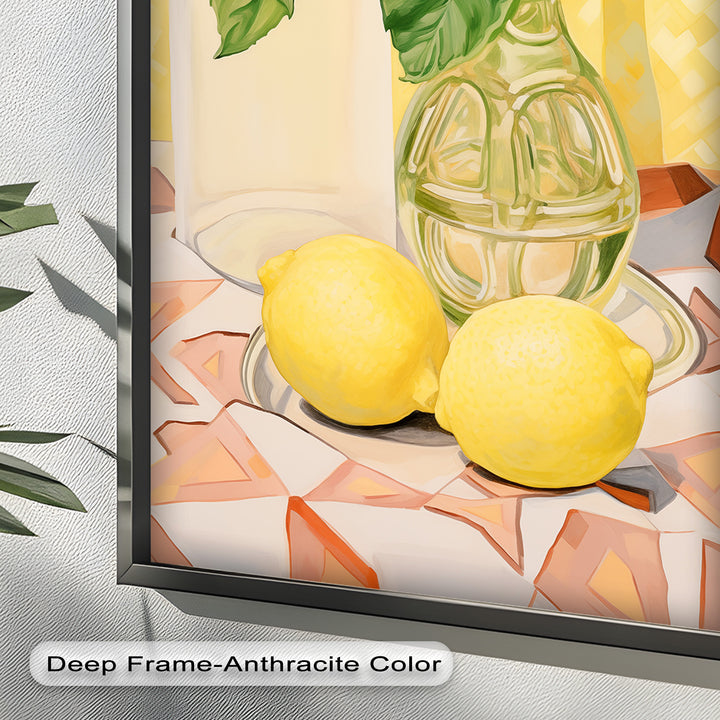 Lemon & Green Leaf Decor - Still Life Oil Painting