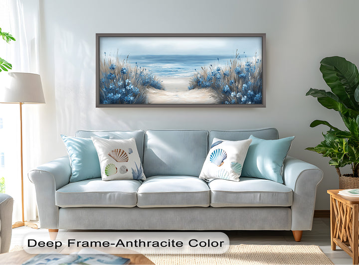 Ideal for beach-themed or minimalist interiors, this painting brings freshness, light, and natural charm to any space.