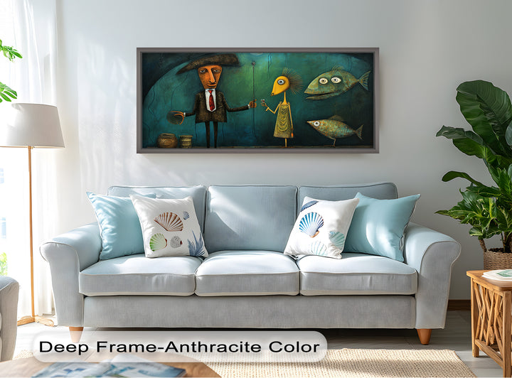 Underwater Toast – Whimsical Surrealist Picasso Oil Painting