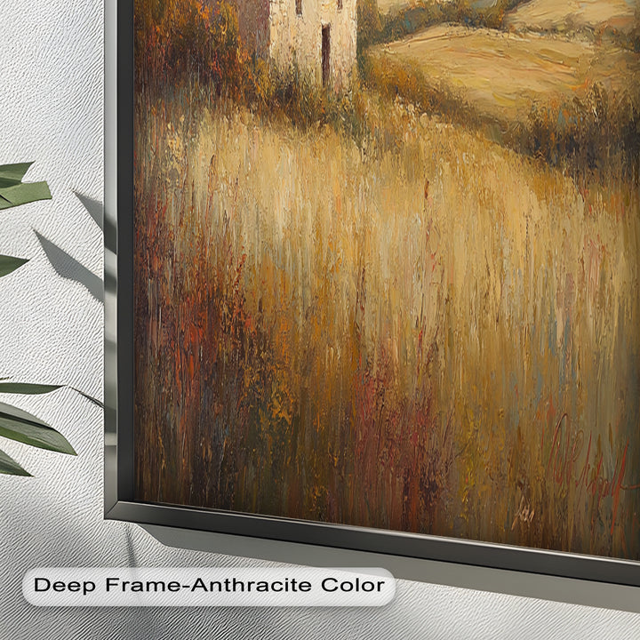 Rustikale Landhaus-Wandkunst – Golden Field Ölgemälde