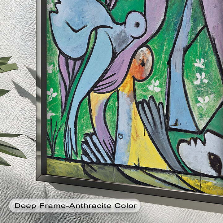 Reclining in Nature – Picasso-Inspired Abstract Nude Oil Painting