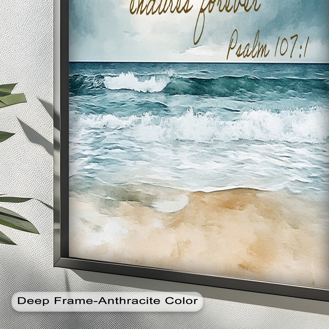 Psalm 107:1 – Dankt dem Herrn, Bibelvers, Ölgemälde