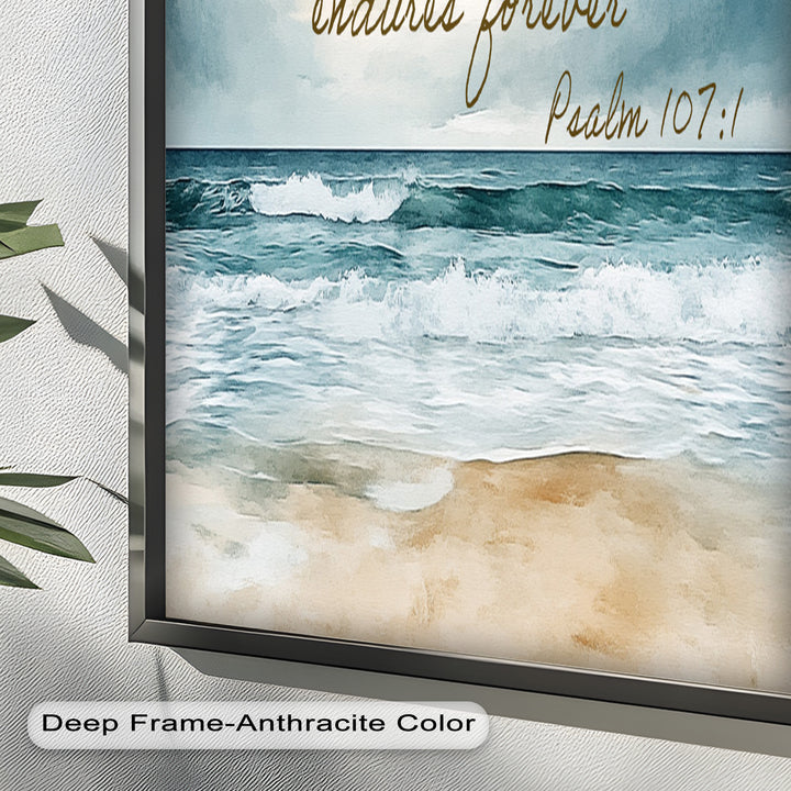 Psalm 107:1 – Dankt dem Herrn, Bibelvers, Ölgemälde