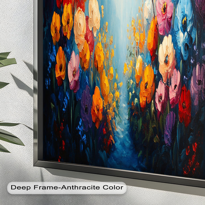 Multicolor Wild Bloom Explosion - Flower Oil Painting