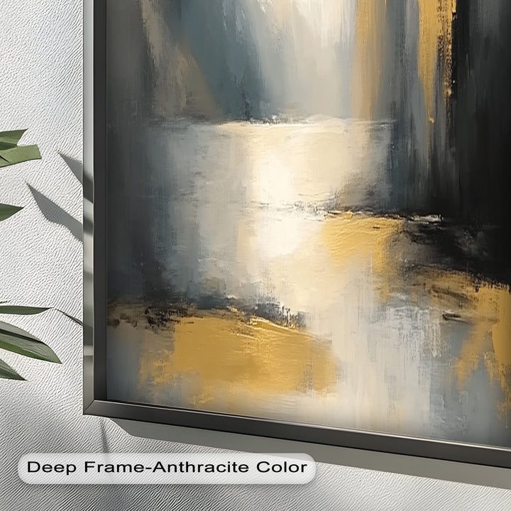 Serene Waterfall Abstract – Neutral Modern Oil Painting