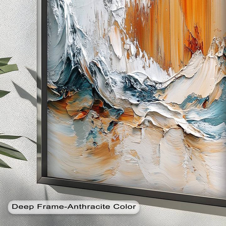 Elemental Surge – Abstract Ocean Cliff Oil Painting