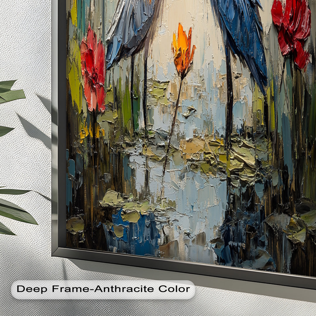 Pair of Herons – Animal Oil Painting