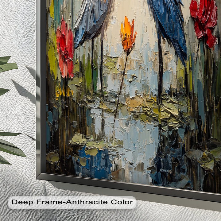 Pair of Herons – Animal Oil Painting