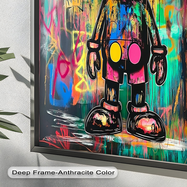 Crowned Chaos – Neon Royal KAWS Oil Painting
