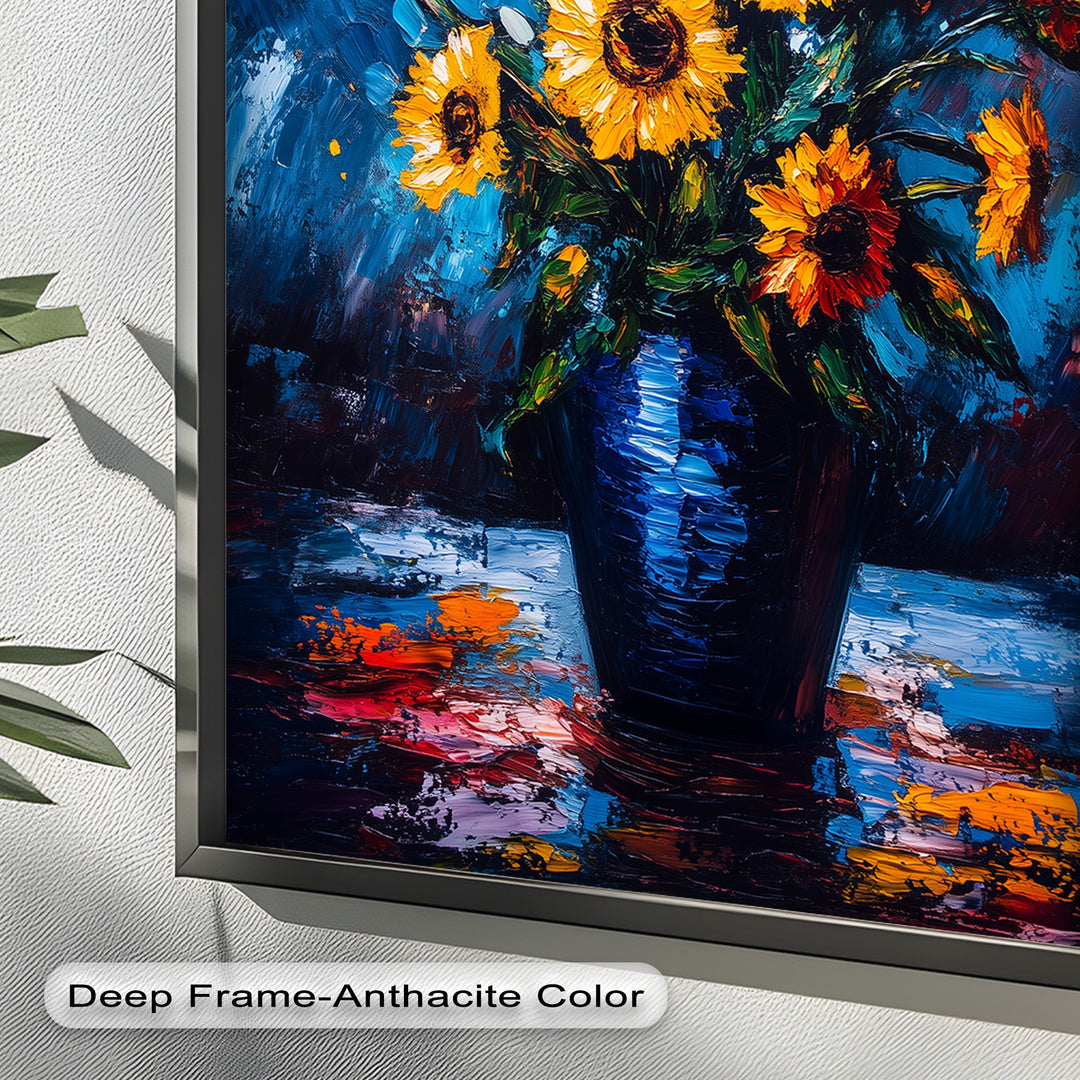 Sternennacht Sonnenblumen – Expressionismus Ölgemälde